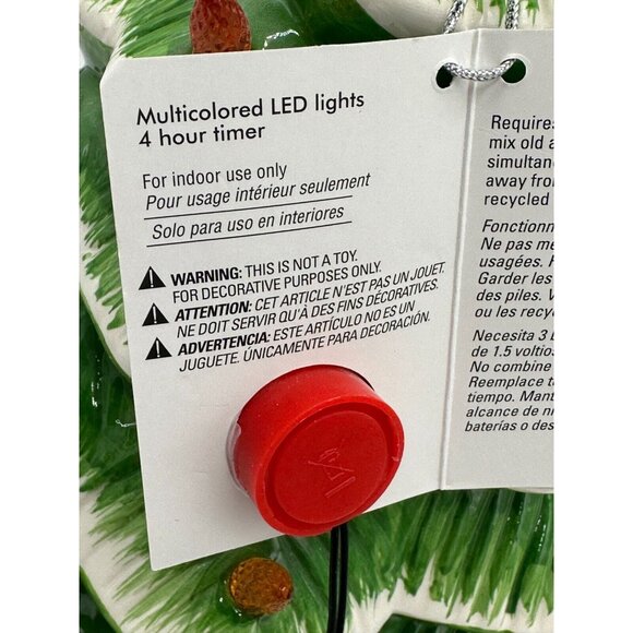 New Pre Lit Ceramic Christmas Tree Tabletop Decor 16" LED Lights Timer Nostalgic - Picture 5 of 9